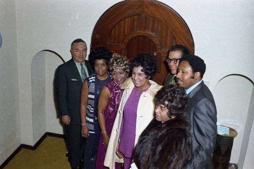 Berry Gordy's New Year's Eve party group portrait, Los Angeles, 1970