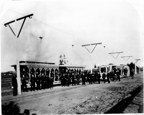 Los Angeles Electric Railway Company, first electric street railroad in Los Angeles, from Plaza to Pico Heights