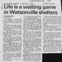 Life is a waiting game in Watsonville shelters