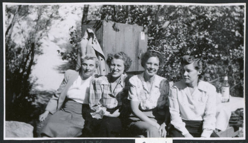 Photograph of women at a Manzanar hospital staff picnic