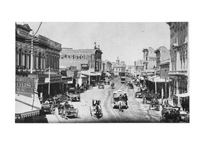 Spring Street looking north from First Street, ca.1884