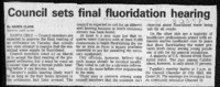 Council sets final fluoridation hearing