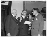 Mayor Angelo J. Rossi, Herman Vanderzee and Marshall Dill, new Housing Commission