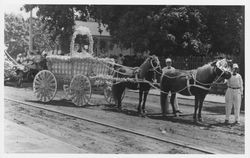 Unidentified floats and participants in an undated Rose Parade