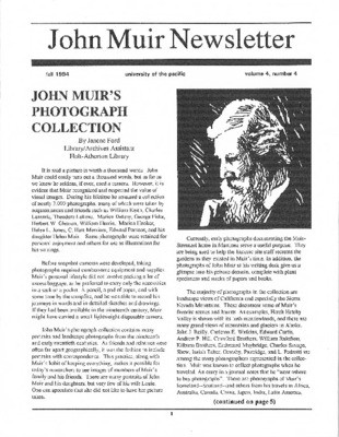 John Muir Newsletter, Fall 1994