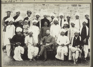 Photograph of the primary school teachers of South Mahratta, India