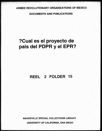 ¿Cual es el proyecto de pais del PDPR y el EPR?