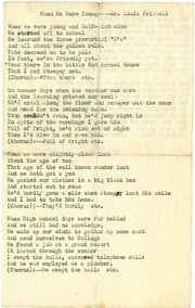 When We Were Young, Song by Louis Frizzell (Teacher, Manzanar High School)