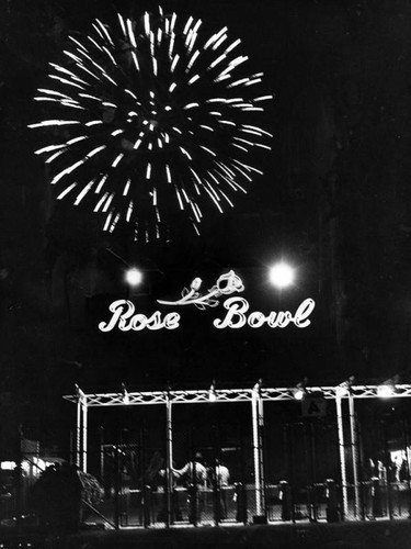 Fireworks over the Rose Bowl