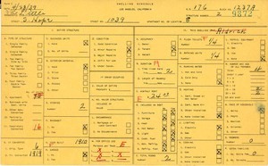 WPA household census for 1039 S HOPE, Los Angeles