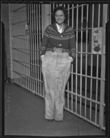 Unemployed 21-year old Doreene Peterson was arrested for evading train fares, Los Angeles, 1935