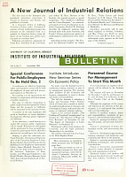 Institute of Industrial Relations Bulletin, Vol. 4, No. 3, November 1961