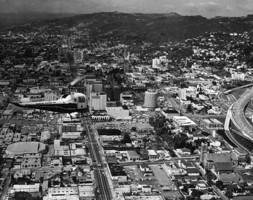 Aerial view of Hollywood Blvd