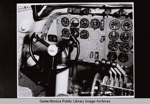 Douglas Aircraft Company DC-7 cockpit showing detail of controls, July 17, 1961