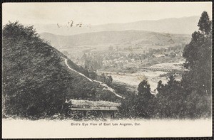 "Bird's Eye View of East Los Angeles, Cal.", postcard, circa 1909