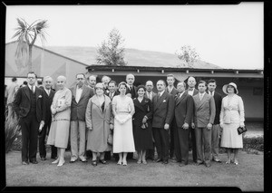 Rupert Hughes & French group, Southern California, 1932