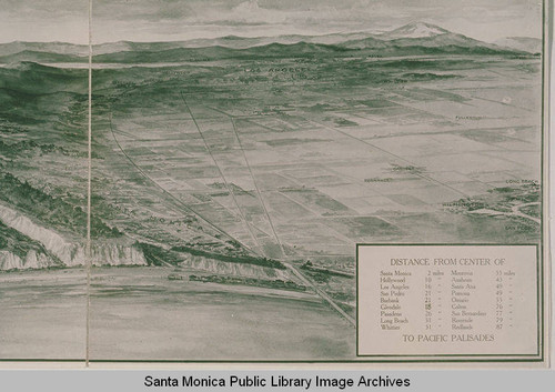 Artist rendering of the Pacific Palisades (Part 2) showing Santa Monica Bay