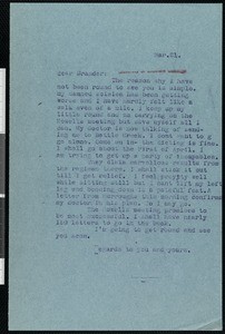 Hamlin Garland, letter, to Brander Matthews