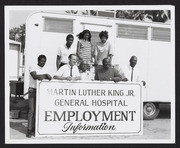 Kenneth Hahn, Washington, others with Employment sign