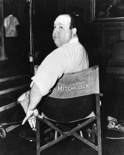 Alfred Hitchcock on set