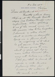 E.P.A. Connaughton, letter, 1940-02-23, to Hamlin Garland