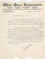 Letter from the Wiener Gitarre Hammerquartett to Frau Bickford, October 9, 1926