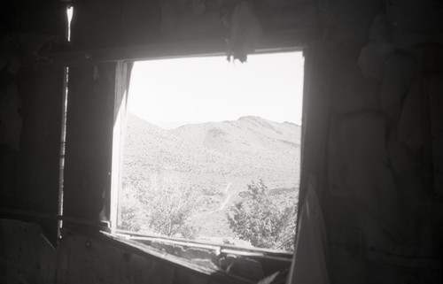 View through a window of deserted cabin in Rochester, Pershing Co., Nevada, SV-602