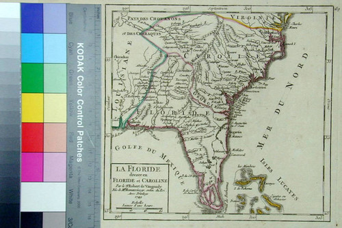 Floride (La) divisee en Floride et Caroline Par le Sr. Robert de Vaugondy Fils. de Mr. Robert Geogr. ordin du Roi Avec Privilege 1749