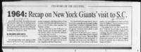 1964: Recap on New York Giants' visit to S.C