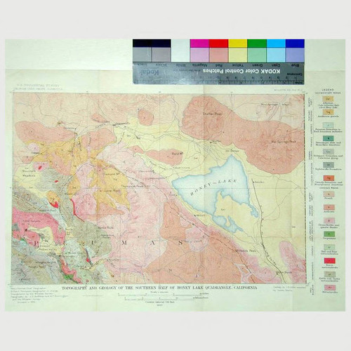 Topography and geology of the southern half of Honey Lake Quadrangle, California