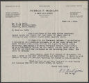 Patrick F. Madigan letter to Mr. J. L. Bell, 1920 June 1