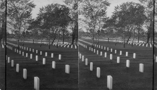 World War Section of National Cemetery. Arlington, VA