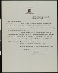 Paul Jordan Smith, letter, 1935-10-13, to Hamlin Garland
