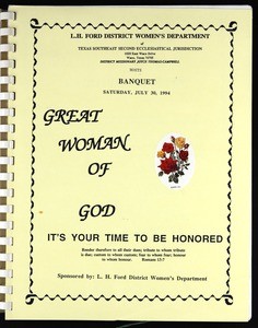 Women's department banquet program, Texas southeast, COGIC, 1994