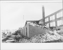 Petaluma High School being torn down, Petaluma, California, 1958