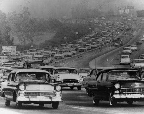 Traffic on the Hollywood Freeway