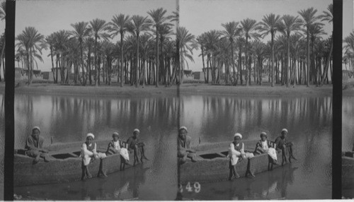 Arab “kids” navigating the Nile. Egypt