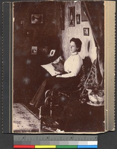 Woman missionary in Hartwell residence in Hwanghsien, Shandong, China, 1907