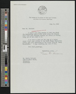 Grace Davis Vanamee, letter, 1935-07-30, to Hamlin Garland