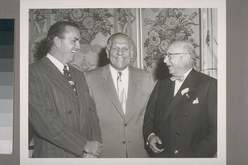 Left to right: Randolph A. Hearst, Governor [Goodwin] Knight and E.D. Coblentz