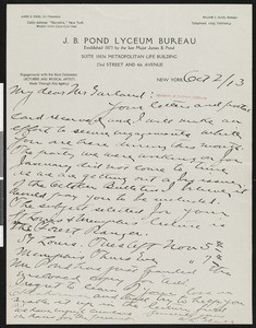 William C. Glass, letter, 1913-10-02, to Hamlin Garland