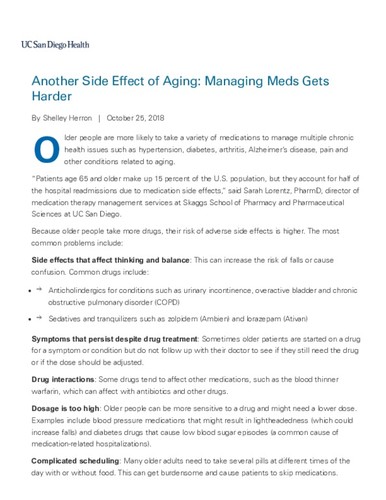 Another Side Effect of Aging: Managing Meds Gets Harder