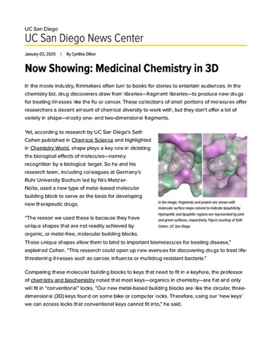 Now Showing: Medicinal Chemistry in 3D