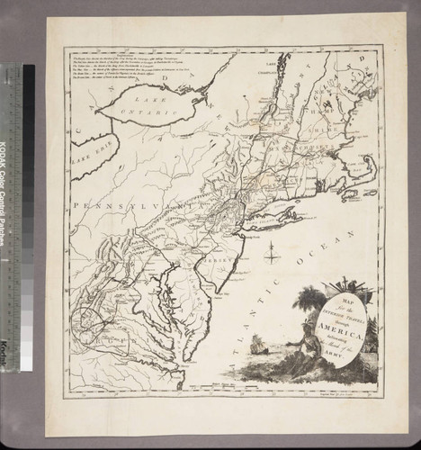 Map for the Interior Travels through America, delineating the March of the Army