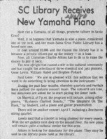 SC Library Receives New Yamaha Piano