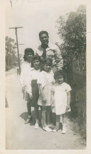 Frank Estrada with his nieces, East Los Angeles, California