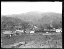 Field and houses, New Almaden, California