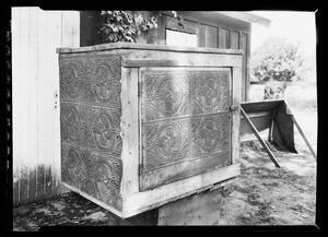 Old safe found at an old adobe house in San Gabriel, June 4, 1930