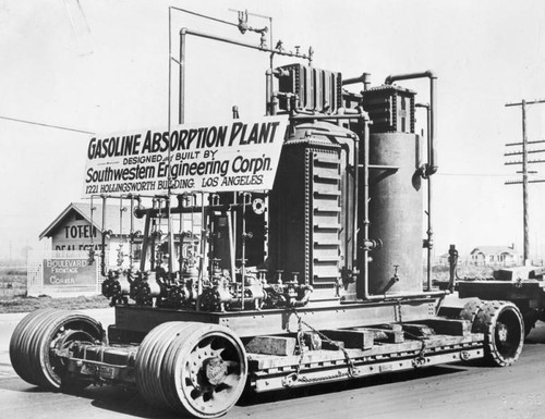 Gasoline absorption plant