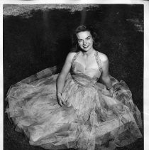 Delsa Keaton, Miss Sacramento, 1954, in a ball gown